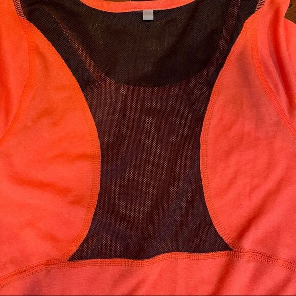 Nike Dri-Fit Long Sleeve Tangerine Orange Black Mesh Workout Shirt Sz S - Picture 7 of 8